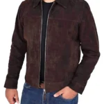 70's Style Men's Suede Leather Bomber Jacket (1) - the creative leather