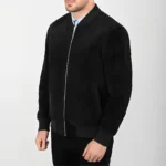 70's Style Men's Suede Leather Bomber Jacket
