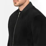 70's Style Men's Suede Leather Bomber Jacket