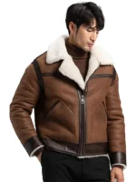 Aviator Sheepskin Leather Jacket Mens (3)