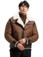 Aviator Sheepskin Leather Jacket Mens (4)