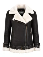 Womens Shearling Fur Leather Jacket