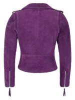 Biker Suede Leather Jacket back side