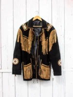Beaded Leather Fringe Jacket