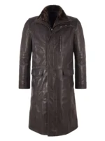 Beautiful Men’s Knee Length coat Cow Skipper Leather