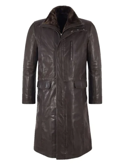 Beautiful Men’s Knee Length coat Cow Skipper Leather