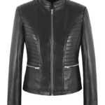 black biker leather jacket - biker jacket women