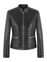 black biker leather jacket - biker jacket women