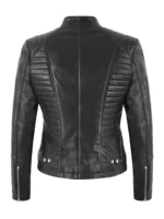 women biker jacket back side