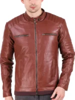 Biker Digital Printed Brown leather jacket For Men’s (2)