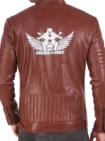 Biker Digital Printed Brown leather jacket For Men’s (4)