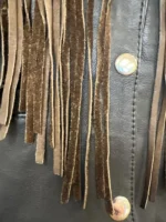 Black Brown Leather Suede Fringe Western Biker Vest (2)