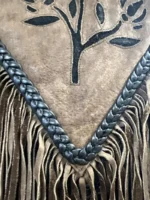 Black Brown Leather Suede Fringe Western Biker Vest (3)