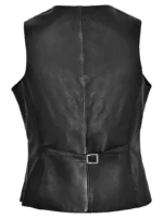 Black Casual Style Women's Waistcoat – Genuine Soft Leather, Model WC 5701 (3)