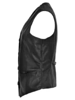 Black Casual Style Women's Waistcoat – Genuine Soft Leather, Model WC 5701 (4)
