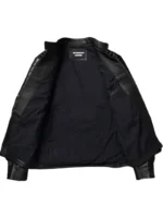 Genuine Embroidered Skull Motorcycle Leather Jacket oepn