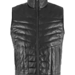 Black Lambskin Puffer Vest
