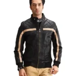 Black Leather Bomber Biker Jacket - the creative leather