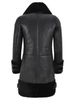 Ladies Black Louane Sheepskin Coat back side