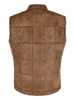 Bodywarmer Vest Vintage Brown Buff Gilet Puffer Quilted Waistcoat 9595 (3)