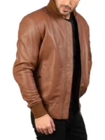 Brown Leather Bomber Jacket by Bomia (1)