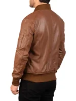 Brown Leather Bomber Jacket by Bomia (4)