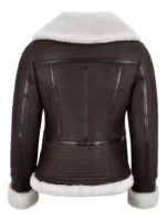 Women’s Shearling Sheepskin Jacket B3 Aviator Brown Leather back side