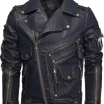 COWHIDE BIKER LEATHER JACKET (1) - the creative leather