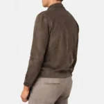 Chocolate Classic Soft Suede Leather Biker Jacket for Men