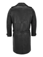 Classic Black Lambskin Double-Breasted Men’s Knee-Length Leather Trench Coat – Style 6970 (1)