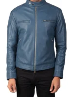 Classic Blue Men’s Leather Jacket (4)