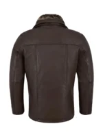 Classic Hip-Length Brown Napa Leather Jacket for Men with Fur Collar – Jingo (4)