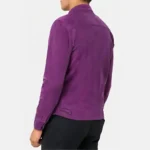 Classic Purple Suede Leather Biker Jacket for Mens