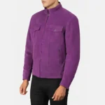 Classic Purple Suede Leather Biker Jacket for Mens