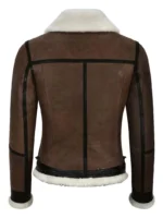 Classic B3 Brown Sheepskin Leather Jacket back view