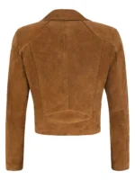 Womens Suede Moto Jacket back side