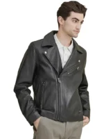 Classic Style Black Leather Motorcycle Jacket (1)