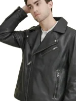 Classic Style Black Leather Motorcycle Jacket (2)