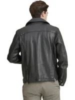 Classic Style Black Leather Motorcycle Jacket (3)