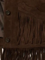Classic Women’s Western Style Cow Suede Leather Jacket with Fringe (1)