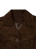 Classic Women’s Western Style Cow Suede Leather Jacket with Fringe (4)