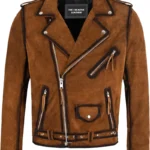 Suede Biker Jacket Men Brando
