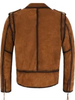 Dark Tan Waxed Biker Suede Leather Jacket for Men BRANDO (4)