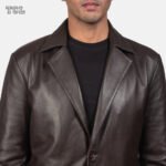 Daron Brown Leather Blazer - Image 2