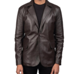 Daron Brown Leather Blazer
