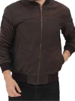 Dustin Brown Leather Bomber Jacket Men (1)