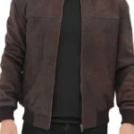 Dustin Brown Leather Bomber Jacket Men (3)