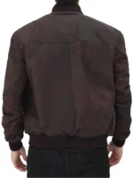 Dustin Brown Leather Bomber Jacket Men (4)
