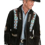 Fringed Suede Leather Jacket- Big Tall