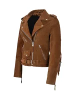 Women Biker Suede Jacket